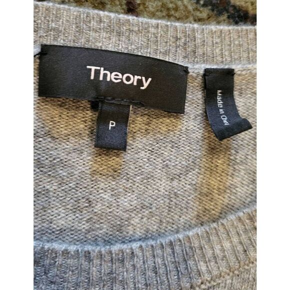 Theory Sweater Dress Women's XS P Grey Cashmere Bell Sleeve Mini Cozy Soft - Picture 3 of 4